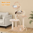 4-in-1 Large Wooden Cat Tower with Space Capsule Nest for Indoor Cats