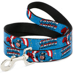 Dog Leash - CAPTAIN AMERICA w/Action Pose Weathered Blue