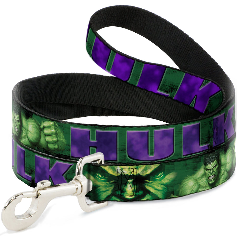 Dog Leash - HULK Face CLOSE-UP/Action Pose Greens/Purples