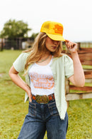Leave Me Alone Retro Flower Trucker Hat