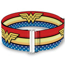 Cinch Waist Belt - Wonder Woman Logo Stripe Stars Red Gold Blue White