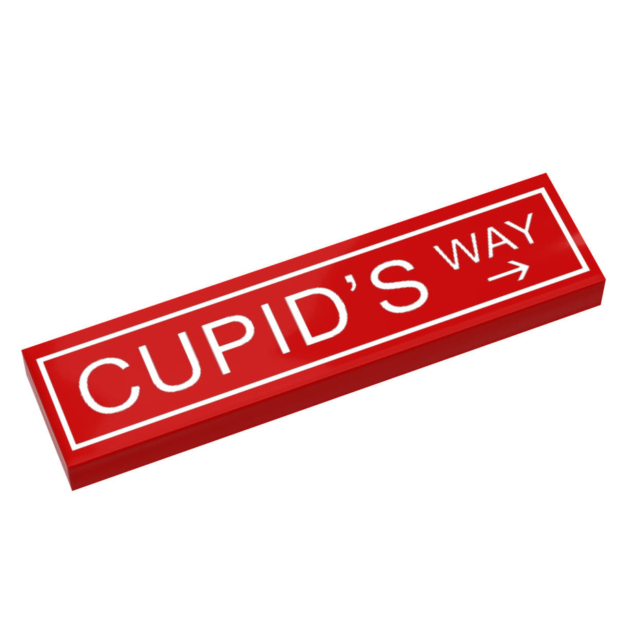 Panneau de rue Cupid's Way réalisé avec une pièce LEGO (Tuile 1x4) - B3 Customs