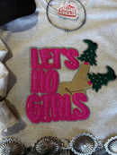 Let's Ho Girls Christmas Glitter Patch Sweatshirt