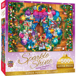 Sparkle & Shine - Vintage Ornament Wreath 500 Piece Glitter Jigsaw Puzzle