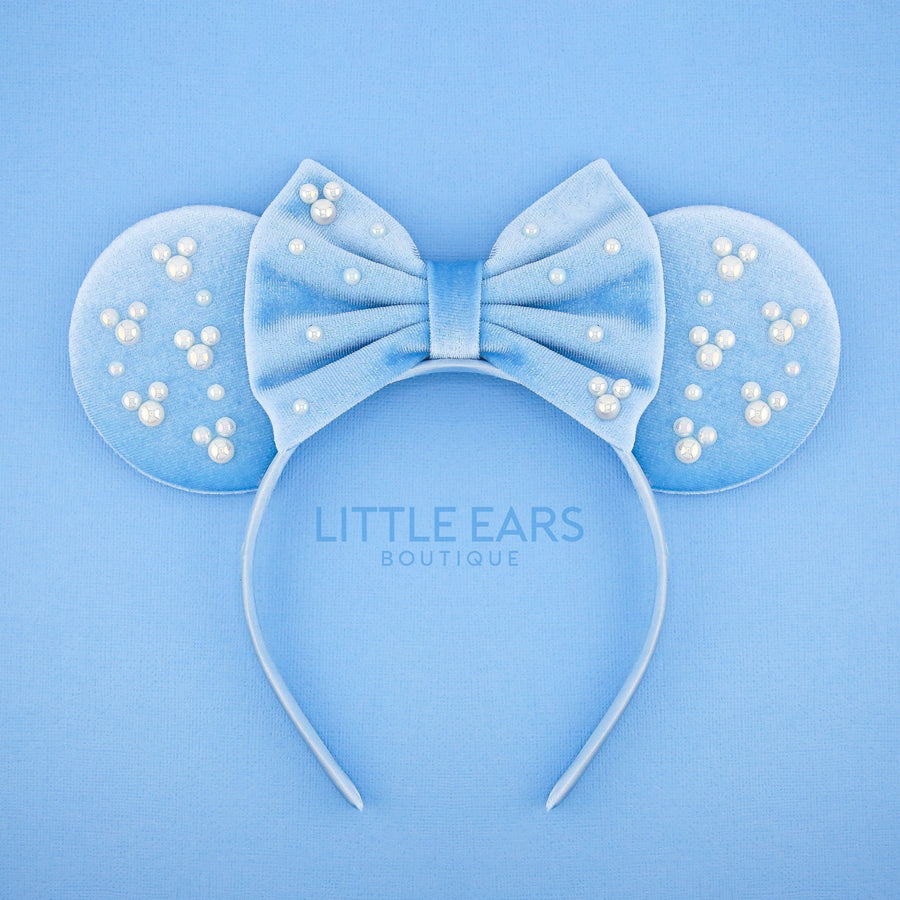 Light Blue Pearls Mickey Ears