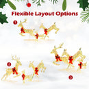 3-Piece Lighted Christmas Reindeer Family with LED Lights and Bows
