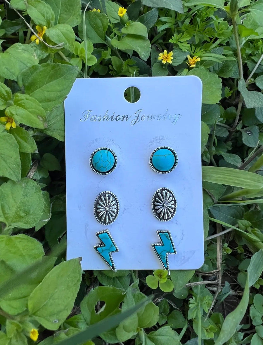 Lightning Bolt Earring Set