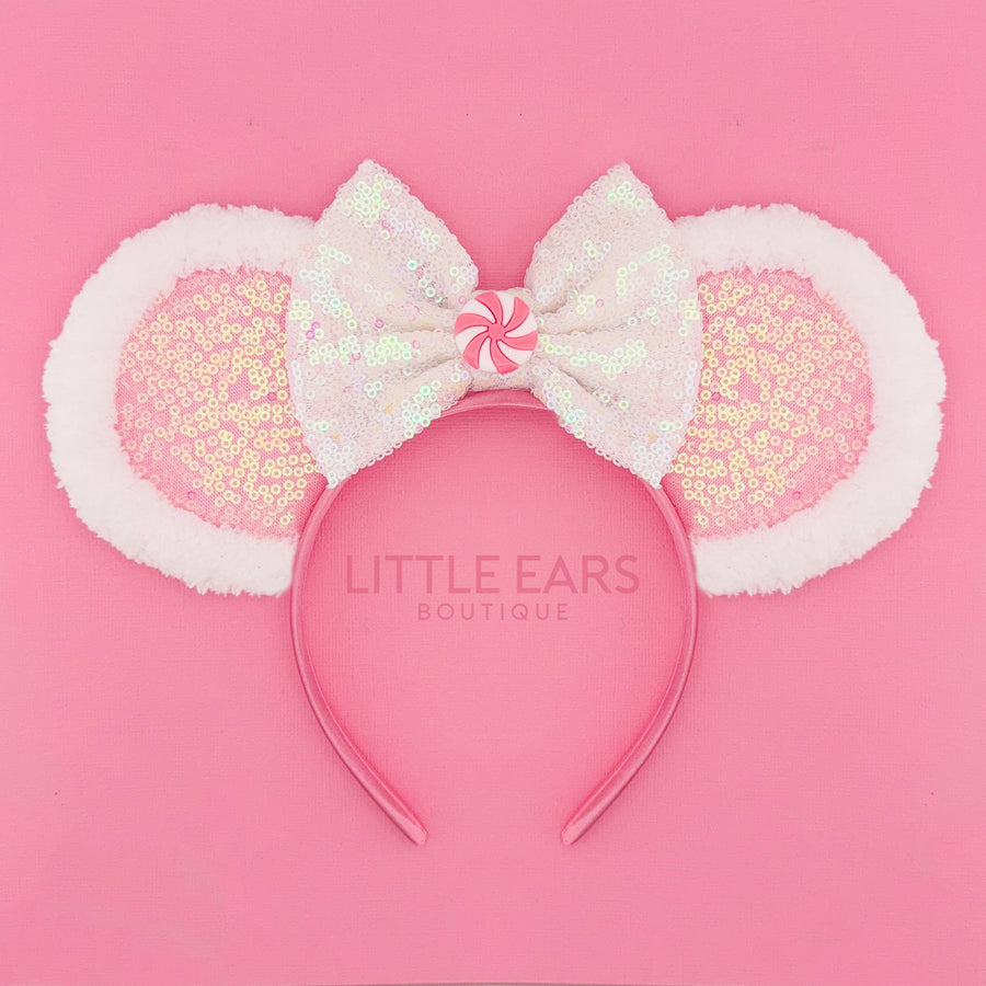 Pink Peppermint Christmas Ears