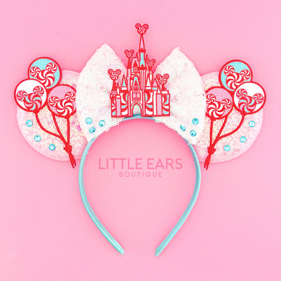 Pink & Mint Castle Christmas Ears