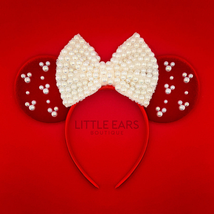 Shiny Christmas Pearls Mickey Ears