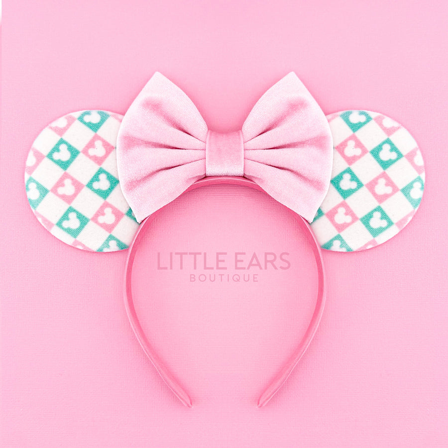 Pink & Mint Christmas Pattern Ears
