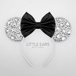 Silver & Black Sparkle Mickey Ears