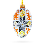Snowflake Glass Egg Ornament 4 Inches