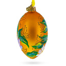 Poppy & Daisy Flowers Glass Egg Ornament 4 Inches