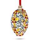 Red Berries On Clear Glass Egg Ornament 4 Inches