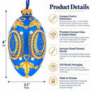 1893 Caucasus In Blue Royal Egg Glass Ornament 4 Inches