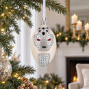 French Designer Jeweled Panther Glass Egg Christmas Ornament 4 Inches