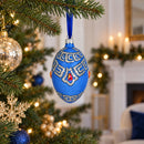 French Designer Riders of the Knights Bracelet Glass Egg Christmas Ornament 4 Inches