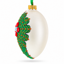 Louis-Francois Designer Jeweled Arabesque Glass Egg Christmas Ornament 4 Inches