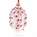 Red Branches Glass Egg Christmas Ornament 4 Inches