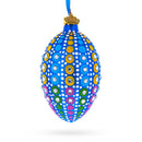 Vibrant Polka Dot Jewel-Toned Glass Egg Ornament  4 Inches