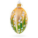 Lily of the Valley on Rose Gold Egg Glass Ornament 4 Inches