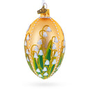 Lily of the Valley on Rose Gold Egg Glass Ornament 4 Inches