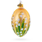 Lily of the Valley on Rose Gold Egg Glass Ornament 4 Inches