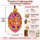 Magenta Purple Jeweled Glitter Scrollwork Glass Egg Christmas Ornament