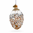 Clear Jeweled Tree Branch Glass Egg Christmas Ornament