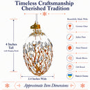 Clear Jeweled Tree Branch Glass Egg Christmas Ornament