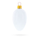 Set of 6 Glossy White Mini Glass Egg Ornaments 2.9 Inches