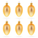 Set of 6 Rose Gold Mini Glass Egg Ornaments 2.9 Inches