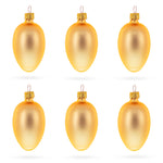 Set of 6 Rose Gold Mini Glass Egg Ornaments 2.9 Inches