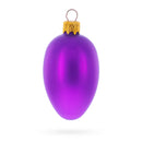 Set of 6 Purple Mini Glass Egg Ornaments 2.9 Inches
