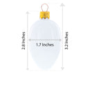 Icy Blue with Silver Pinecone and Snow Design Mini Glass Egg Ornament 2.9 Inches