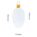 Cobalt Blue with Yellow Sunflower and Red Glitter Accents Mini Glass Egg Ornament 2.9 Inches