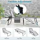 4 Position Folding Lounge Chaise with Adjustable Backrest and Footrest