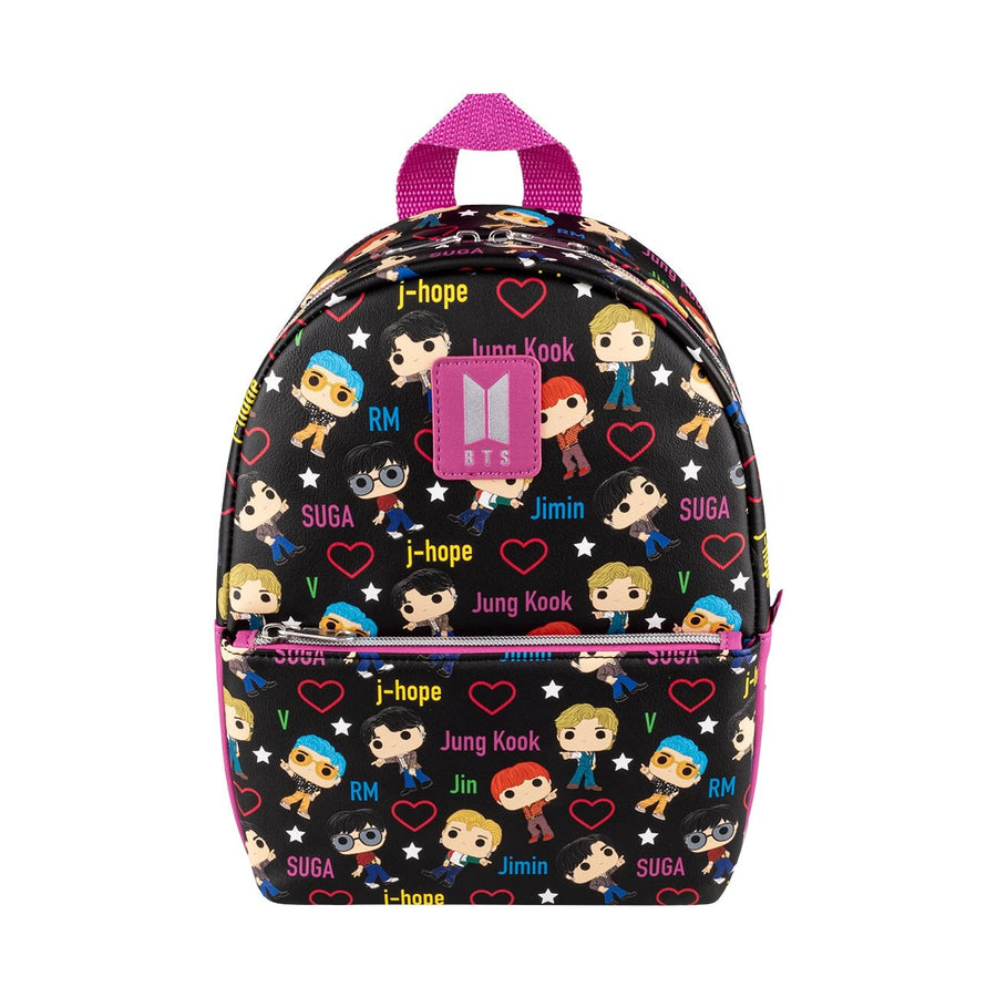 Loungefly Funko Pop! Mini Backpack: BTS Band with Hearts AOP Spastic Pops 