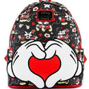 Loungefly Mickey Mouse and Minnie Mouse Heart Hands Mini-Backpack