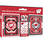 Wisconsin Badgers - 2-Pack Playing Cards & Dice Set