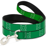 Dog Leash - Green Lantern Logo Green/White