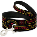 Dog Leash - DEADPOOL'S CHIMICHANGAS and Logo Black/Gold/Red