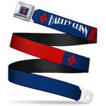 Harley Quinn Diamond Full Color Blue Red Seatbelt Belt - HARLEY QUINN/Diamonds Blue/Red/White Webbing