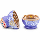 Purple Color with White Color Flowers Wooden  Nesting Dolls