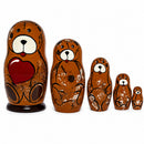 5 Pieces Bear Family  Wooden Nesting Dolls