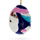 Santa Carved Wood Hand Painted Ornament