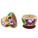 Gold Color with White Velvet Flower Wooden  Nesting Dolls