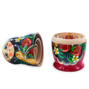 Black Hood with Strawberries Wooden  Nesting Dolls