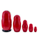 Red Color with Gold Flowers Wooden  Nesting Dolls